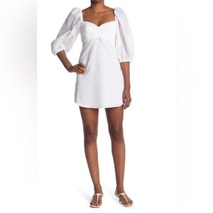 ALC DRESS, white size 4, puff sleeves